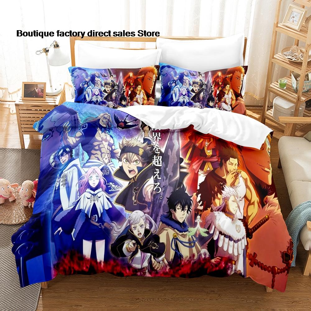 Anime Black Clover Asta Bedding Set 3D Printed Duvet Cover Pillowcase For Otaku Bedroom Home Textile Twin Full Queen King Size