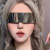 Футуристические Солнцезащитные Очки Смешные Зеркальные Очки для Вечеринки Футуристические Очки без Оправы для Женщин Мужчин Хэллоуин Косплей Вечеринка
