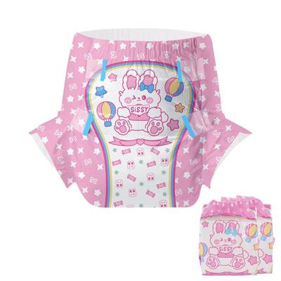 Набор подгузников для взрослых CutiePlusU (2-Pack), Унисекс штаны от недержания с этикетками, Высокоабсорбирующая сухая поверхность - Sissy Baby (M, 71-96см)