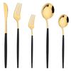 5 шт., набор столовых приборов из черного золота, обеденный нож, десертная вилка, ложка, набор столовых приборов, посуда из нержавеющей стали, столовые приборы, столовое серебро в стиле Western Kiechen