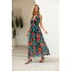 YYFS Women's Fashion Summer Spring Flower Pattern Print Sleeveless V-Neck High Waist Casual Dresses