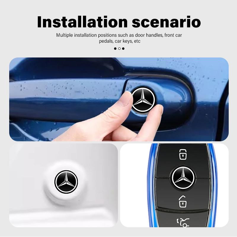 8pcs Car Door Keyhole Protection Sticker Decoration Accessories For Mercedes Benz AMG A C E S G Class W201 W210 W108 W204 W205 MR8