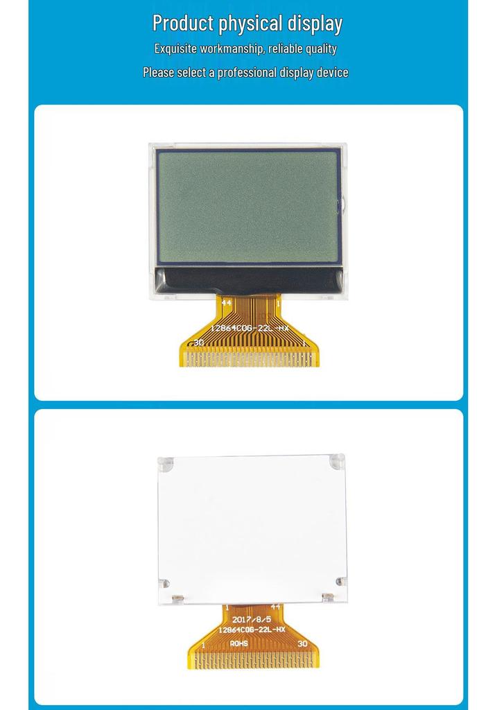 1.4" 128x64 LCD Display, COG Dot Matrix, Serial/Parallel Port, ST7567 Driver, 3.3V Low Power Consumption