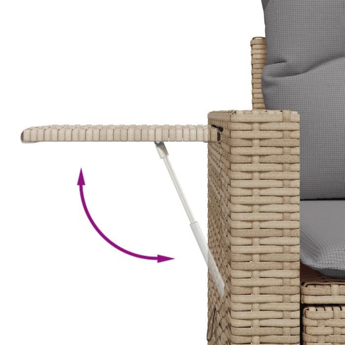 VidaXL Salon de Jardin avec Coussins 7 pcs, Canapés de Terrasse, Ensemble de Meubles de Patio, Mobilier d'Extérieur, Beige 3220218