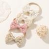 4pcs Baby Girls Embroidered Lace Headband Newborn Elastic Hairband Fashion Floral Hair Ornaments Baby Accessories Bow Headwear