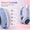 XiaomiCute Cat Ear Headphones Bluetooth Wireless Headphones LED Light Earphones Foldable Headset with Mic TF Card AUX for Kids