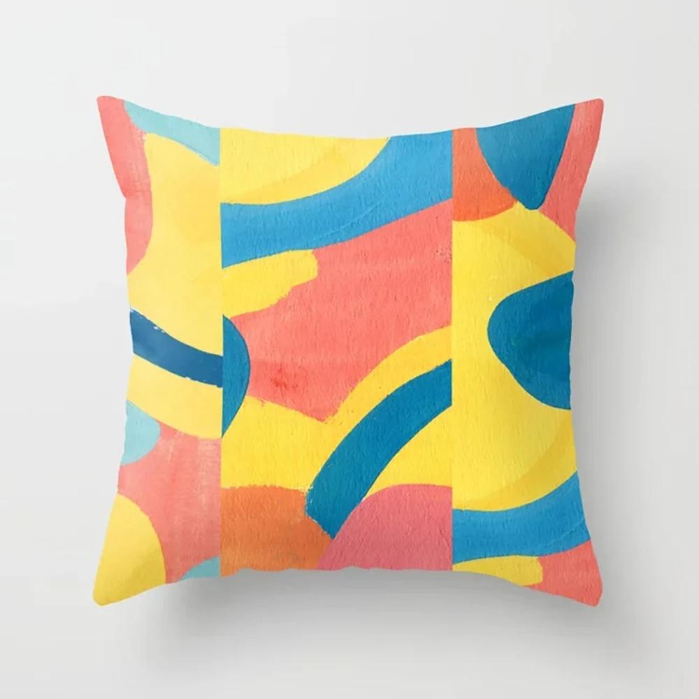 Colorful Geometric Print Pillowcase Office Living Room Car Ornaments Home Pillowcase