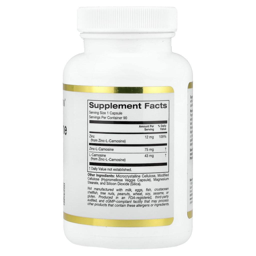 Zinc-L-Carnosine Complex, 90 Veggie Capsules