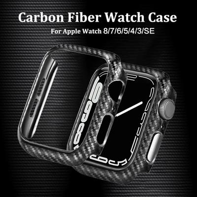 Чехол для Apple watch 45мм 41мм 44мм 40мм 42мм 38мм Аксессуары Бампер Защита из углеродного волокна iWatch series 8 3 4 5 6 SE 7