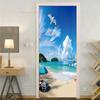 Sea Beach Door Decoration Stickers Bedroom Entrance Boys Girls Room 3d Wallpaper Natural Scenery Self-adhesive Home Wall Decals