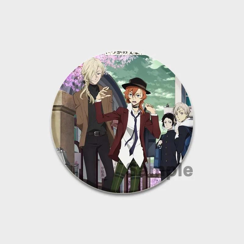32/44/58MM Аниме значки на лацкан, милые мультяшные броши, значок для сумки шляпы, ювелирные подарки, Накадзима Дазай Осаму Накахара Чуя