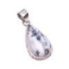 Natural Dendrite Opal Gemstone 925 Solid Sterling Silver Gift Pendant 1.5" p2K27
