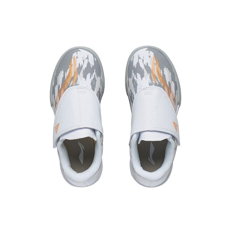 Детские футбольные бутсы Li Ning из искусственной кожи с цветными блоками, удобные, легкие, дышащие, с низким верхом, детские кроссовки серо-белого цвета ASTT008-3