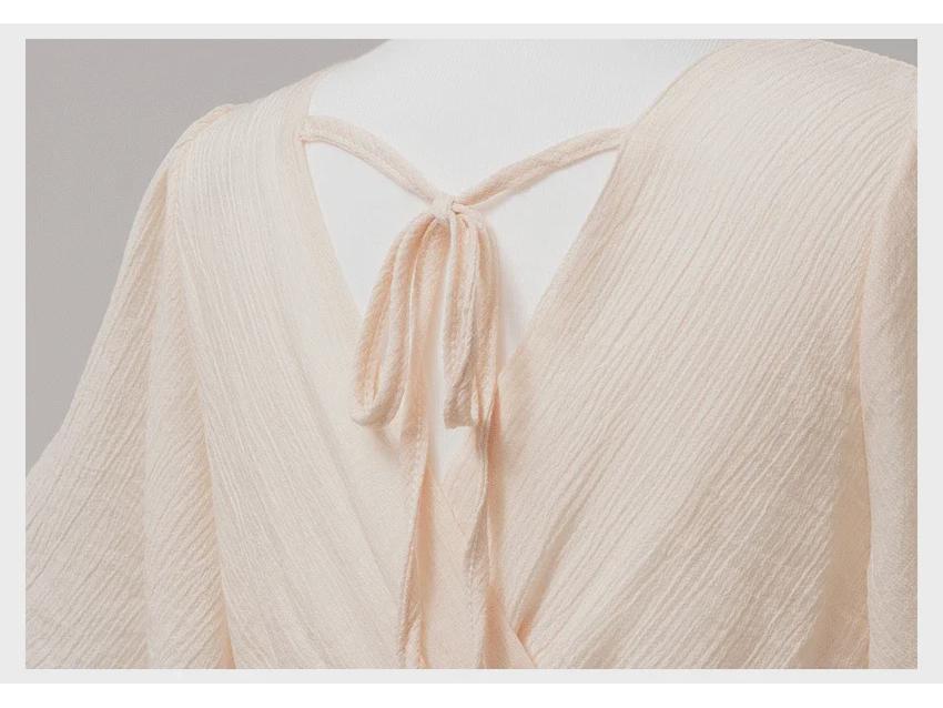 Новое женское шифоновое платье с V-образным вырезом и кружевом на весну и лето