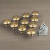 8pcs Golden Simple Cabinet Drawer Single Hole Pull Handle, Cabinet Wardrobe Door Round Furniture Small Handle