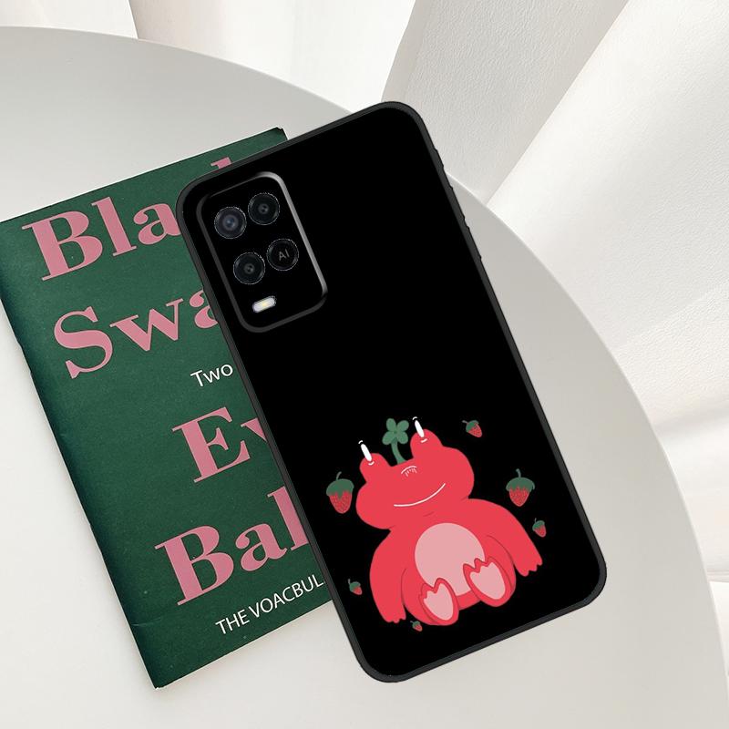 Коттеджкор Фрукты Клубника Лягушка Чехол Для Oppo A15 A16 A17 A52 A72 A76 A96 A54 A74 A94 A54S A57S A58 A78 A98 A57 A77 Чехол