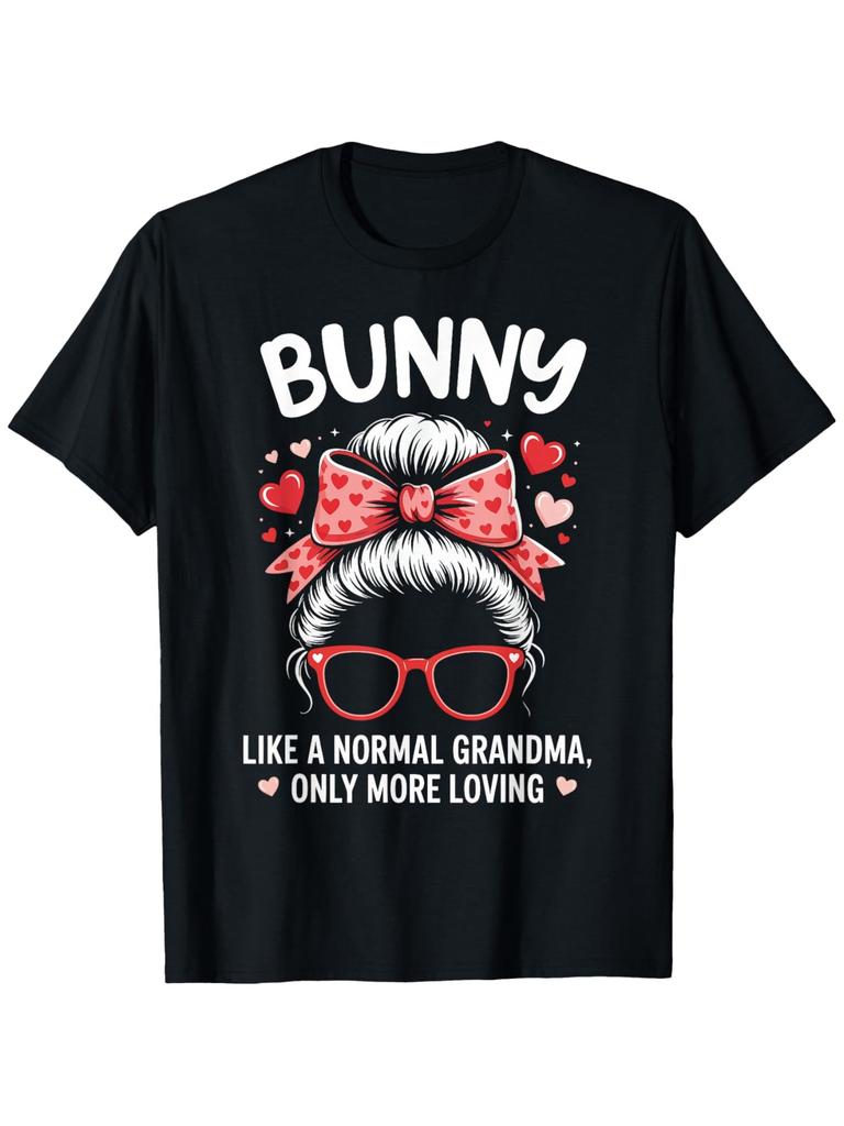 Bunny Valentine Quote for Loving Grandma with Cute Bow T-Shirt Unisex