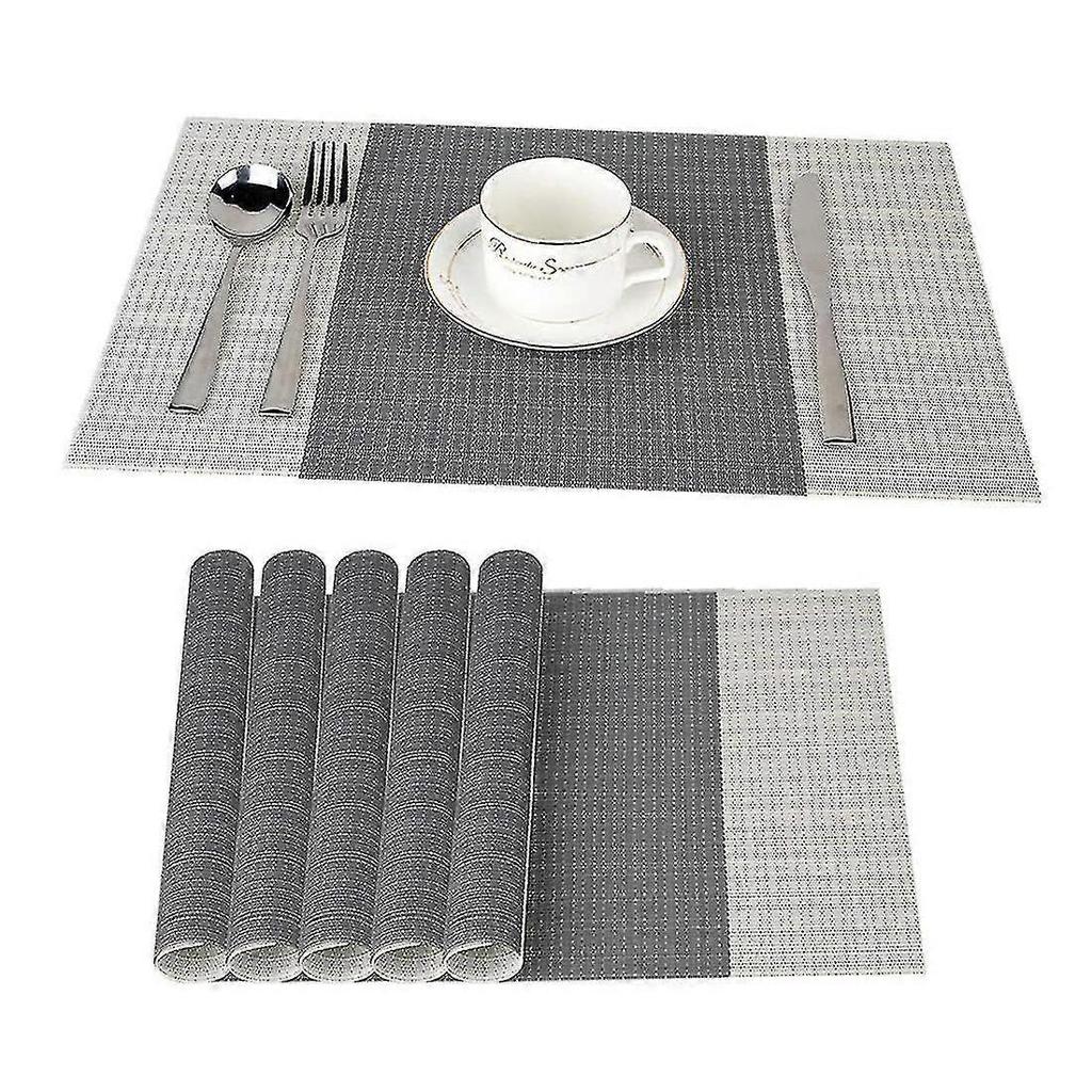 6pcs Placemats Anti-slip Washable For Kitchen Living Room