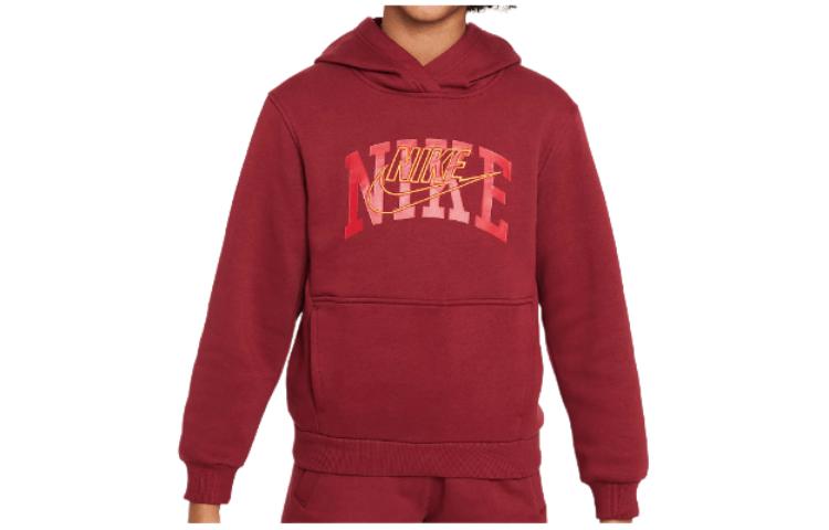 Nike Sweatshirt Kids' Apparel Sportswear Club Fleece Pullover Hoodie Red Kids' FZ1403-677