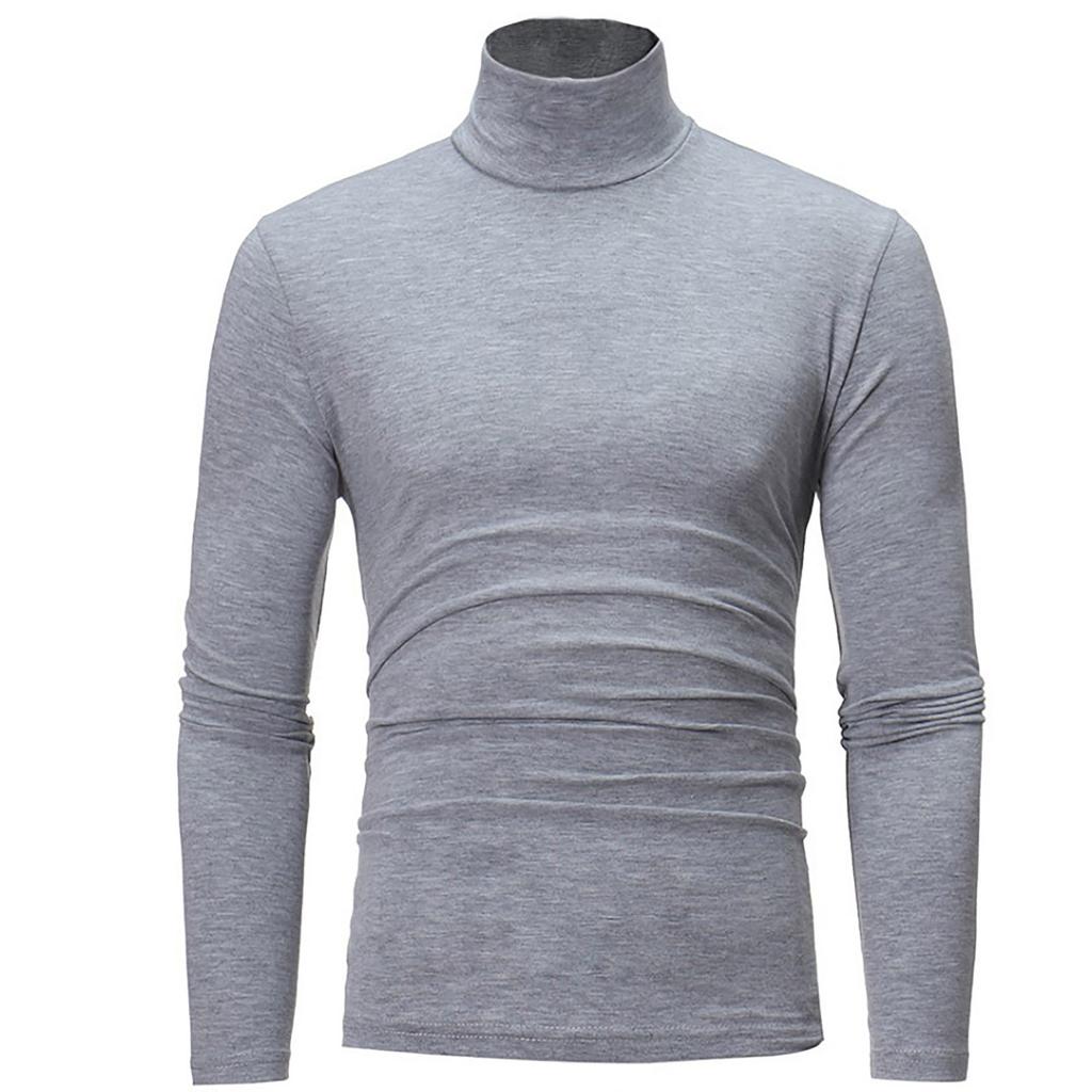 Men's Warm T-shirt Long Sleeved Warm Top Winter Sweater Warm Sports Shirt Casual Underwear High Neck Shirt Sports Top Sports Shirt
