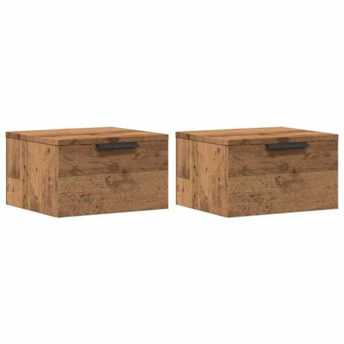 VidaXL Wall-mounted Bedside Tables 2 Pcs Artisan Oak 34x30x20 Cm, Floating Bedside Cabinet, Hanging Bedside Cabinet, 856982