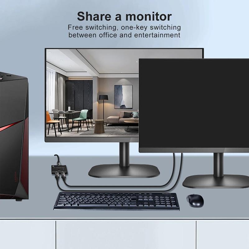 VAORLO Display Port 8K HD DP 1.4 Switch Bi-Direction 8K@60Hz 4K@144Hz Converter Compatible With XBOX PS5 Projectors Monitors