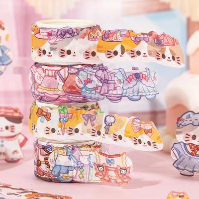 Мистер. Бумага 8 рулонов Iiyi Cat Dress Up 2.0 Вырубные наклейки из васи-ленты Наклейки-печати Материал для коллажа для DIY-справочника Чехол для телефона Фото