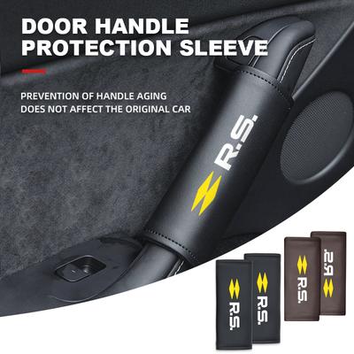 Leather Car Door Handle Anti Scratch Protector Handle Pad For Renault Arkana Captur Twingo Talisman RS Logan Duster A15