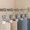 30Pcs Stainless Steel Wardrobe Clothes Clip Hangers with Hook Hanging Clothes Clip Hats