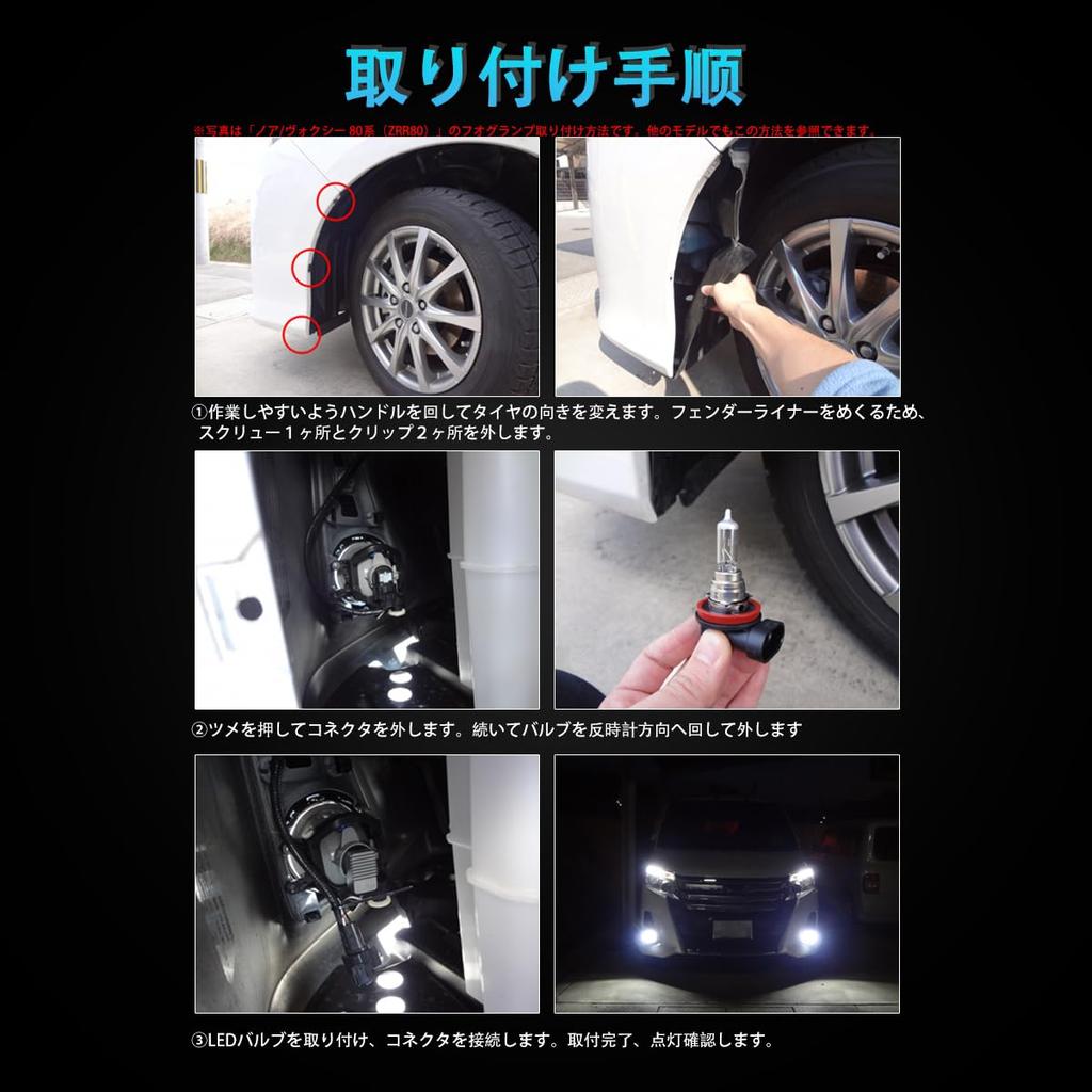 OTORAM LED Fog Lights for Voxy and Noah Switchable Fog Super LED Fog Vehicle Inspection Constant Current Cooling Set of 2 (ZWR80/ZRR8#) (ZWR80/ZRR8#),