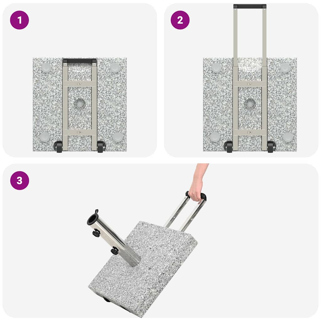 Umbrella Base Grey 41 x 41 x 37 cm Granite