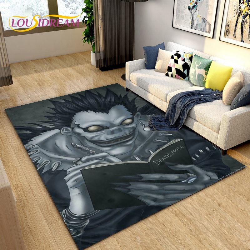 Большой ковер в стиле аниме Death Note, коврик для гостиной, дивана, детской комнаты, кухонный коврик для ванной комнаты, мягкий нескользящий напольный коврик