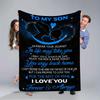 Mother to Son Flannel Blanket – Inspirational Starry Night Design – Heartfelt Gift Throw – Soft All-Season Comfort Keepsake