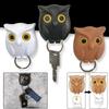 1 Piece Owl Magnetic Key Hook Refrigerator Sticker No Punching Entrance Hall Sticky Hook Door Wall Mounted Key Ring Behind The Door