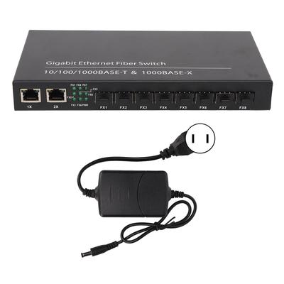 Гигабитный Ethernet волоконно-оптический коммутатор 8 оптических портов 2 электрических порта до 120 км порт RJ45 SFP волокно