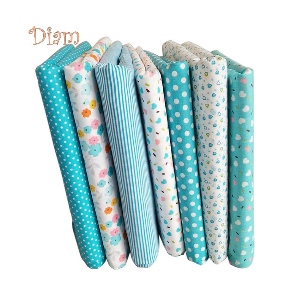 Lachepper 7Pcs/Set Fabric Floral Plaid Cotton Cloth DIY Craft Sewing Handmade Accessories