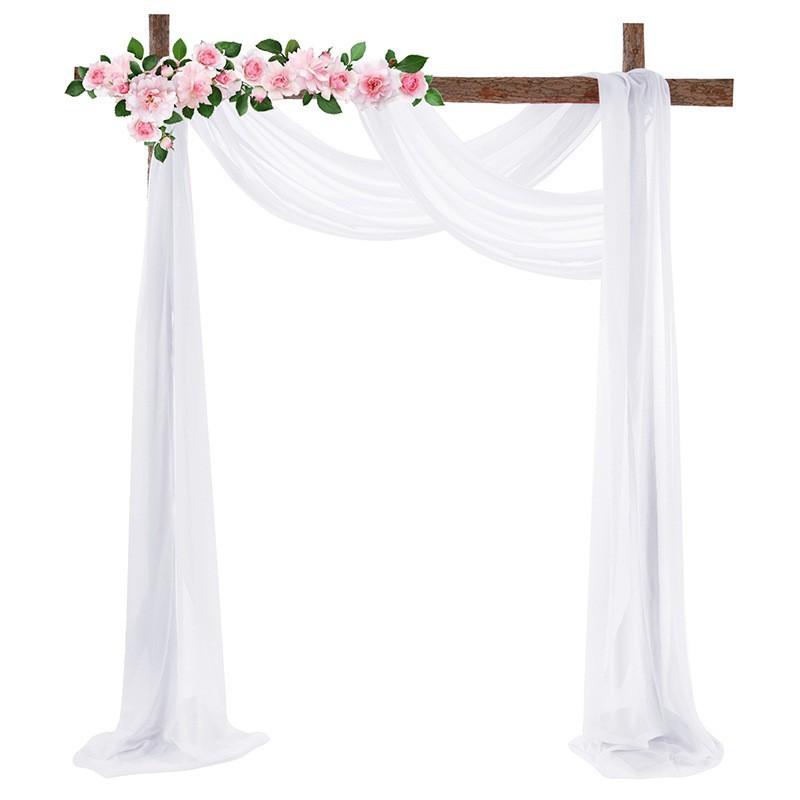 Wedding Arch Draping Fabric Veil Chiffon Beauty Gauze Wrinkle Resistant Outdoor Lawn Ceremony Backdrop Decoration Marriage
