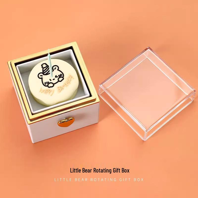 Романтическая вращающаяся шкатулка для кольца в виде маленького медвежонка - Идеальный подарок на день рождения для девушки или жены, Креативный сюрприз и признание
