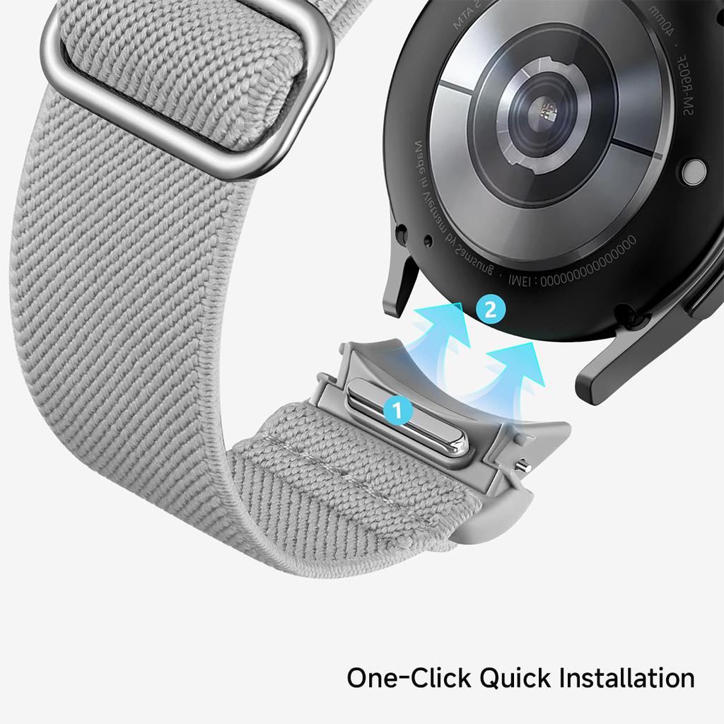Ремешок без зазоров для Samsung Galaxy Watch 7 6 5 4 40мм 44мм/5 pro 45мм Эластичный нейлоновый браслет Ремешок для Galaxy watch 6 classic 47мм 43мм