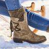 Ladies Warm Shoes Genuine Leather Snow Boots Woman Winter Boots Winter Women's Shoes Mid Calf Ladies Platform Booties