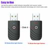 Беспроводной USB-совместимый с Bluetooth 5.0 аудиоприемник-передатчик 2-в-1 автомобильный Bluetooth-совместимый