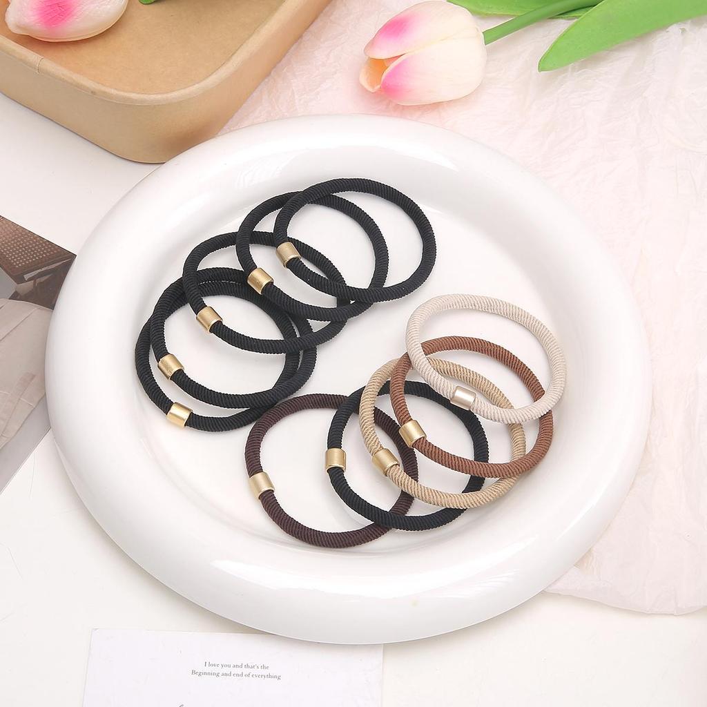 5Pcs High Elasticity Maillard Headband Hair Ring Head Rope Headwear For Girl Sweet Rubber Band Hair Accessories