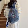 Школьный рюкзак Винтажный джинсовый рюкзак Женский большой вместимости Простой повседневный commuter travel рюкзак Mori Harajuku Студенческий школьный рюкзак