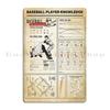 Baseball Player Knowledge Poster Baseball Wall Decor Metal Plaque Mural Iron Garage Decoration Bar Tin Sign Poster
