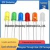 5mm Multi-Color LED Indicator Lamp: Red, Green, Yellow, Blue, Orange Direct Plug-In Light-Emitting Diode