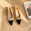 Spring and Summer Footwear Plus Size Comfortable Single Shoes Pointed Low-heeled Flat-bottomed Women's Shoes