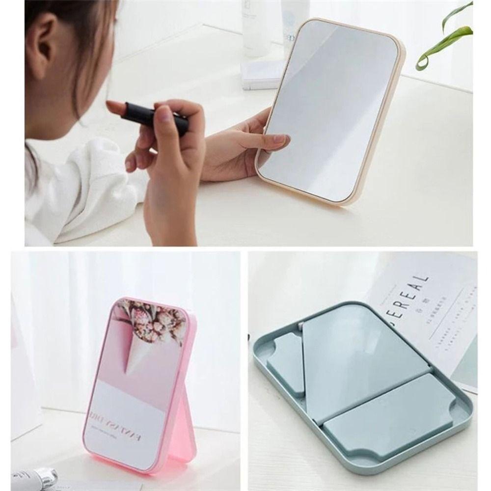 Квадратное зеркало для макияжа, портативное настольное косметическое зеркало, высококачественное складное зеркало