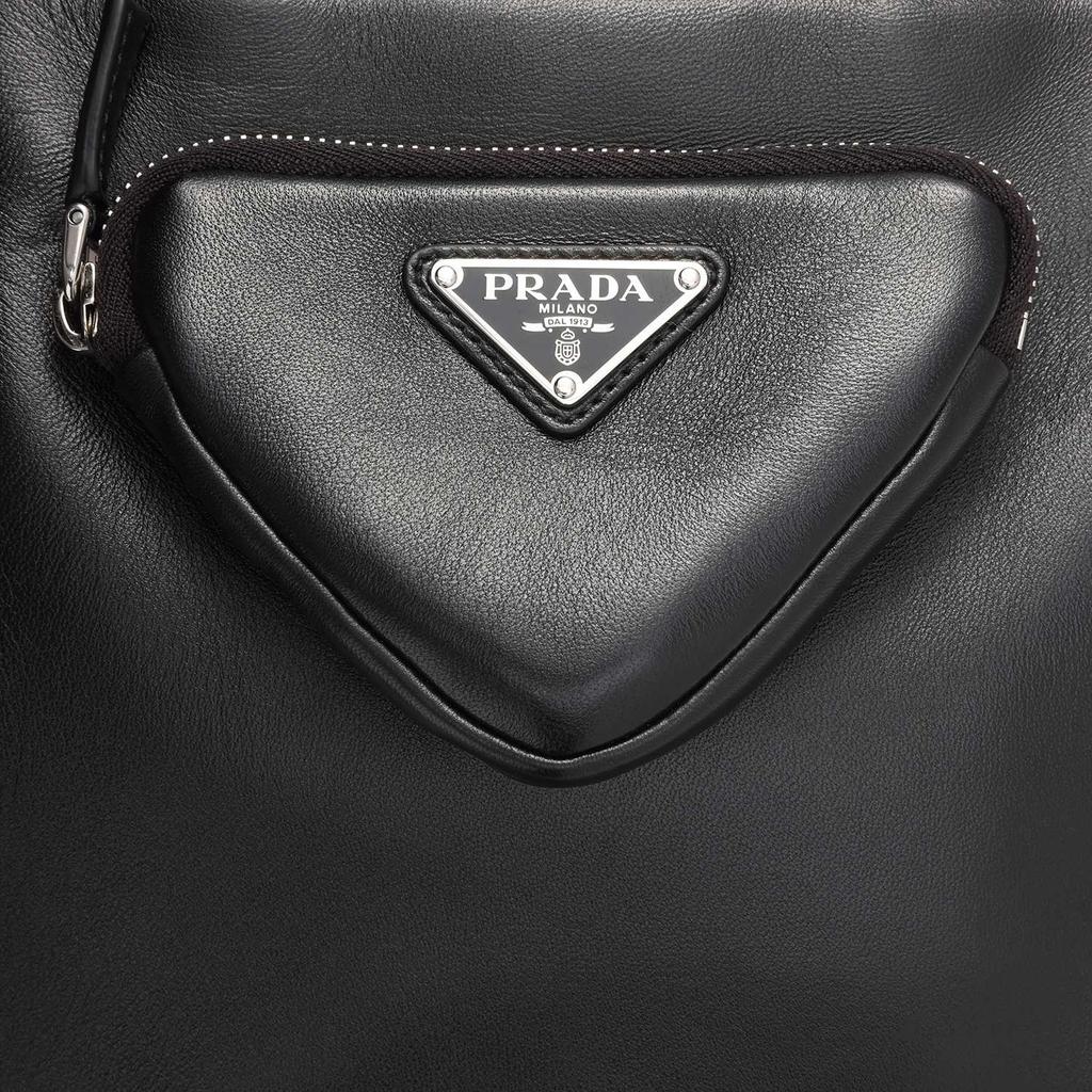 Prada Мягкая сумка-тоут из кожи ягненка с кошельком для монет и съемным плечевым ремнем Женские сумки-тоут Черная 1BG418-2DX8-F0002-V-MTO