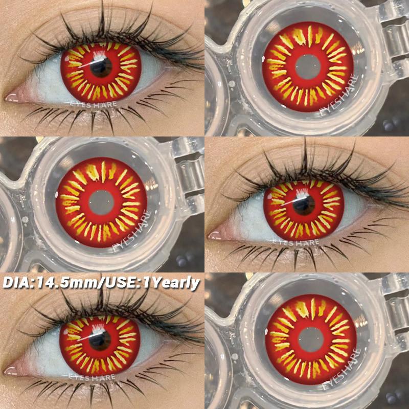 COD EYESHARE RAVEN BLACK Косплей Контактные Линзы Кроваво-красные Хэллоуин Макияж Глаз Линза Белые/Черные Сумасшедшие Косплей Мягкие Линзы