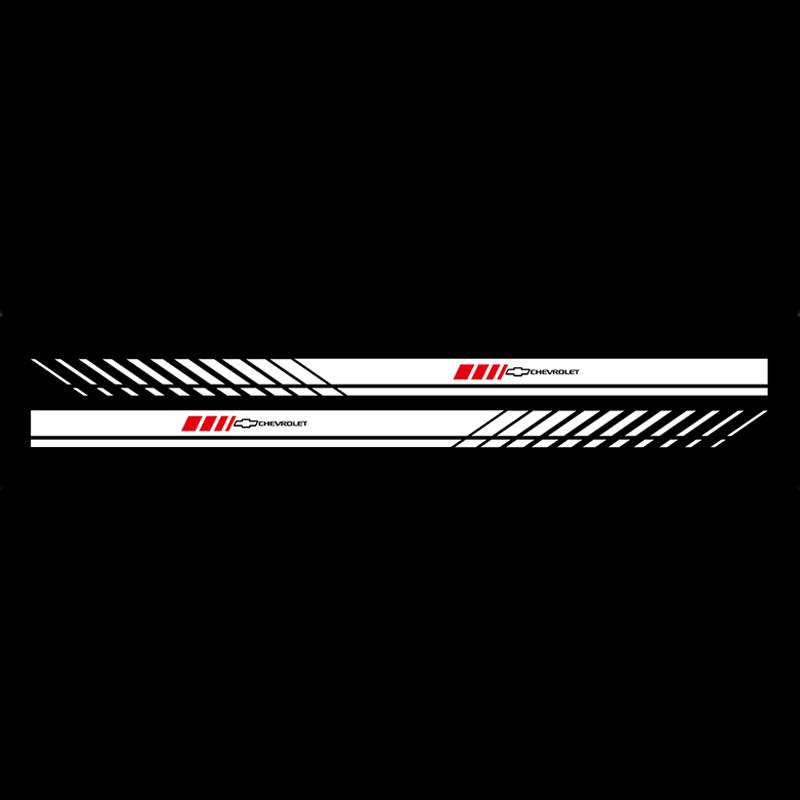 2Pcs Car Body Reflective Sticker Vinyl Side Skirt Stripes Decals For Chevrolet Cruze Equinox Impala Camaro Orlando Silverado Z71